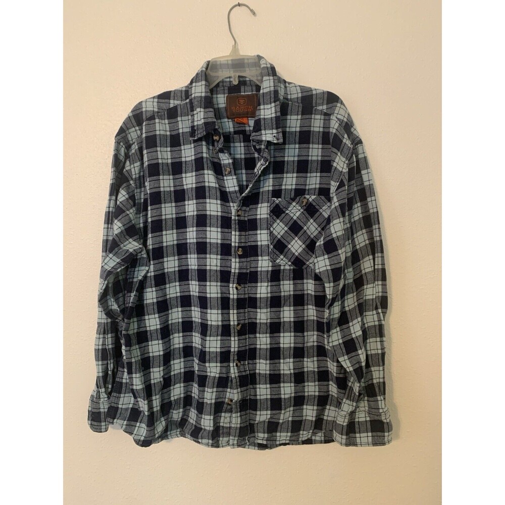 Ranch Tough Shirt Men's 2XL Button Down Flannel Plaid Outdoor Lumberjack Camping